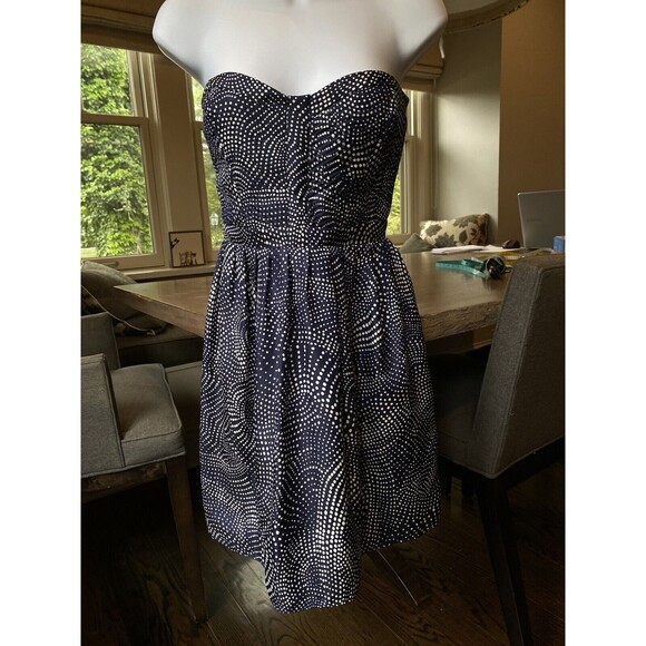 devlin Dress Size Small Strapless Blue White Quilted Smocked Mini from Nordstrom - Picture 15 of 15